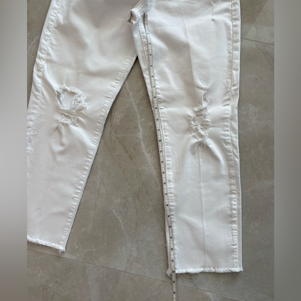 Just Black White Distressed Denim Mid Rise Skinny Jeans Size 27P Cotton Blend - Picture 5 of 8